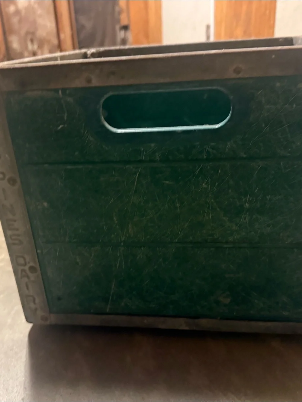 Green Pantique Storage Crate with Built-In Handle Pines Dairy